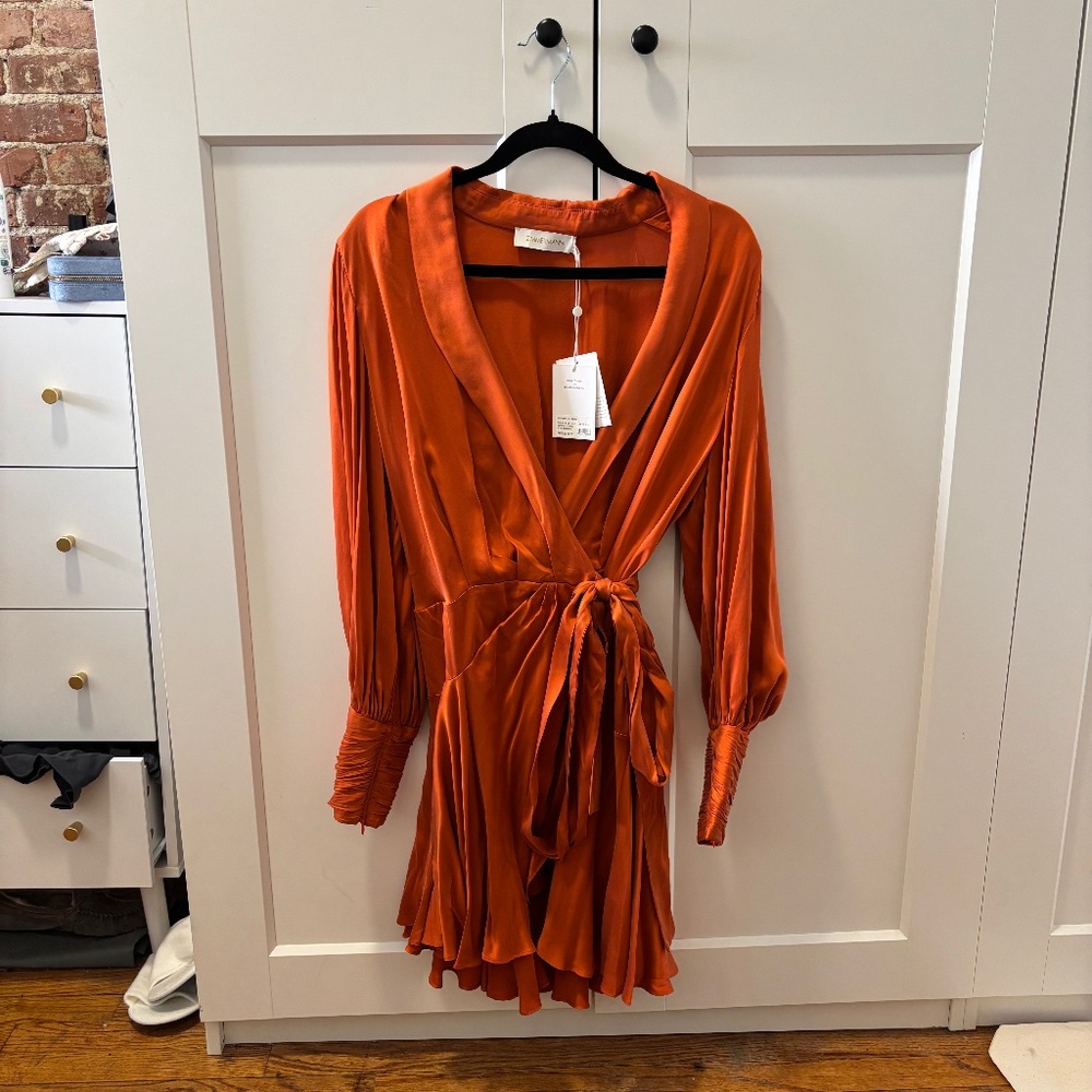 Zimmerman silk wrap mini dress